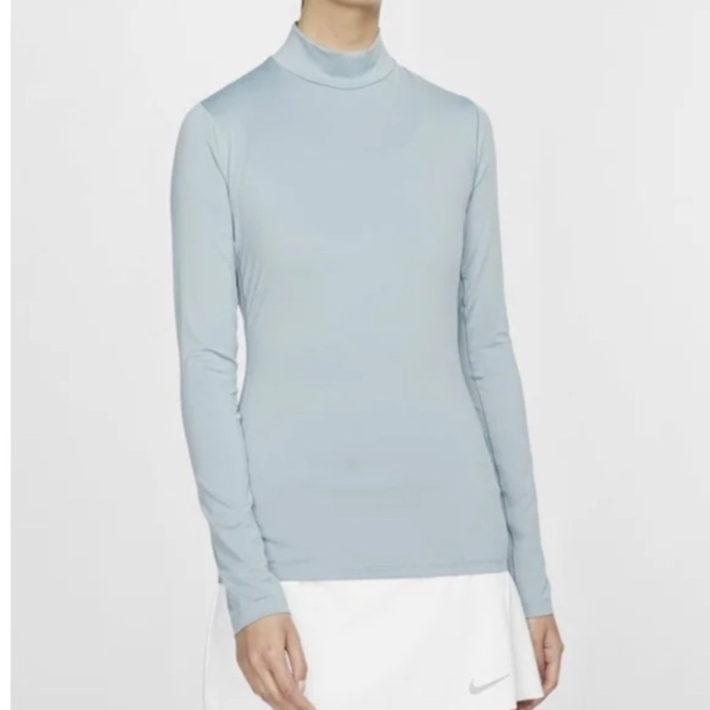 Women's Nike drifit Mock neck light blue Long Sleeve Shirt size small